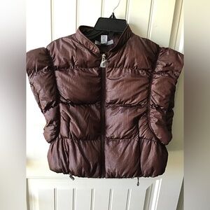 Avva and Ana Brown Puffer Vest Size S/M